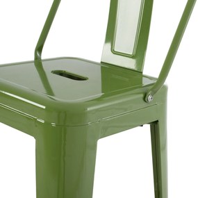 Σκαμπό Bar Μεταλλικό Melita Με Πλάτη Σε Light Olive Green 43x43x100εκ.