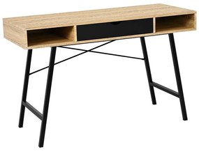 Γραφείο Yamin σε Oak με Μαύρο Μεταλλικό Πόδι 120x48x76 εκ. 120x48x76 εκ.