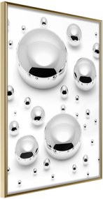 Αφίσα - Silver Drops - 40x60 - Χρυσό - Χωρίς πασπαρτού