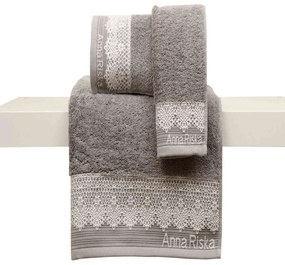 Πετσέτα Des. Karla 4.Grey Anna Riska Σώματος 70x140cm 100% Βαμβάκι