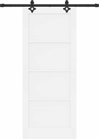 vidaXL Συρόμενη Πόρτα ORKDAL 83 x 202 εκ. Μασίφ Ξύλο Πεύκου Λευκό