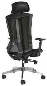 Πολυθρόνα Γραφείου Bf9600 Διευθυντή / Βάση Αλουμινίου - Ύφασμα Μαύρο. Διάσταση: 68x68x120/130cm