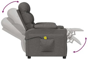 vidaXL Πολυθρόνα Μασάζ Σκούρο Γκρι Υφασμάτινη