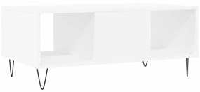 Τραπεζάκι Σαλονιού Λευκό 90 x 50 x 36,5 εκ. Επεξεργασμένο Ξύλο - Λευκό