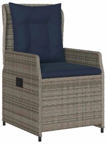 vidaXL Σέτ φαγητού για κήπο 5 pcs Γκρι Πολυ ράταν