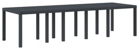 vidaXL Τραπέζι Κήπου Ανθρακί 300x100x73 εκ. Poly Rattan