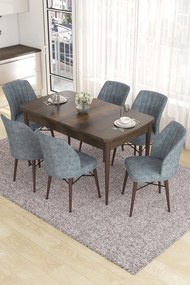 Extendable Dining Table &amp; Chairs Set (7 Pieces) Eva - Baroque, Grey Baroque
Grey