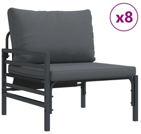 vidaXL Σετ Καναπέ Κήπου 13 pcs Ανθρακί Ατσάλι