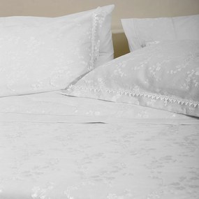 Σεντόνια 1017 (Σετ 4τμχ) White Viopros Queen Size 240x260cm 100% Cotton