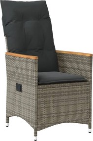 vidaXL Σετ Τραπεζαρίας Κήπου 5 τεμ. Γκρι Συνθ. Ρατάν με Μαξιλάρια