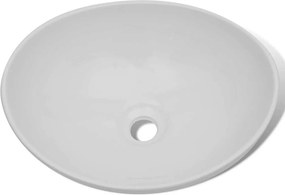 vidaXL Νιπτήρας Οβάλ Λευκός 40 x 33 εκ. Κεραμικός