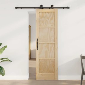 vidaXL Συρόμενη Πόρτα ORKDAL Φυσικό και μαύρο 61 x 198.5 εκ.