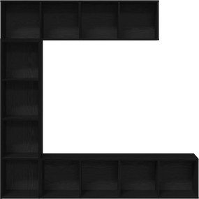vidaXL Ράφι Βιβλίων 3 pcs Μαύρη Οξυά 36 x 30 x 143 cm