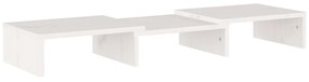 vidaXL Βάση Οθόνης Λευκή 60 x 24 x 10,5 εκ. από Μασίφ Ξύλο Πεύκου