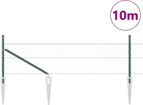vidaXL Στύλος Περιφράξεων Πράσινο 10 x 0,5 μ (δίχτυ 50 mm)