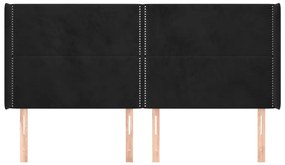 vidaXL Κεφαλάρι με Πτερύγια Μαύρο 203x16x118/128 εκ. Βελούδινο