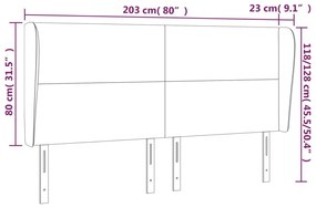 Κεφαλάρι με ΠτερύγιαΣκούρο Μπλε 203x23x118/128 εκ. Βελούδινο - Μπλε