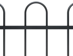 vidaXL Φράχτης Κήπου με Κορυφή από Ατσάλι 1603,5 x 80 εκ. Μαύρος