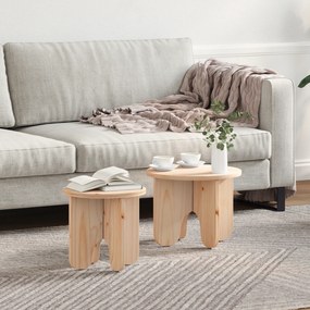 vidaXL Σετ Τραπεζιού Για Καφέ 2 pcs Φυσικό 39.5 x 39.5 x 30 εκ.