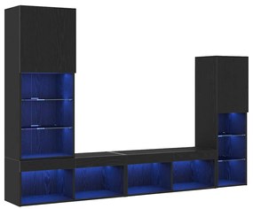 vidaXL Ντουλάπι TV 4 pcs Μαύρη δρυς 40.5 x 30 x 102 εκ.