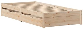 vidaXL Σκελετός Κρεβατιού Χωρίς Στρώμα 75x190 εκ Μασίφ Ξύλο Πεύκου