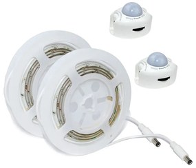 LED SMD BED STRIP KIT 2X1.2M IP65 4000K WITH 2 SENSORS &amp; 12V DC PLUG DRIVER ACA SLIPO2