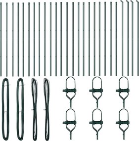 vidaXL Ενσωματωμένος Πόλος Φράχτη 26 pcs Πράσινο