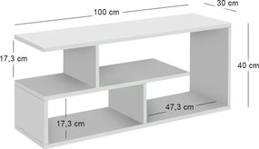 Έπιπλο τηλεόρασης Forever Megapap χρώμα λευκό 100x30x40cm.