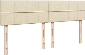 vidaXL Κρεβάτι Boxspring με Στρώμα Κρεμ 180x200 εκ. Υφασμάτινο