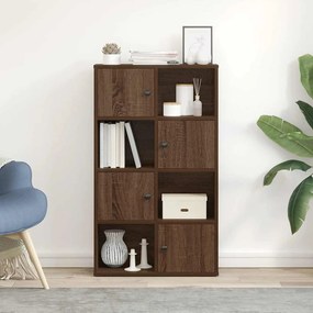 Βιβλιοθήκη Καφέ Δρυς 60x24x101,5 εκ. από Επεξεργασμένο Ξύλο - Καφέ