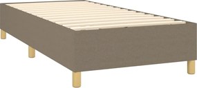 vidaXL Κρεβάτι Boxspring με Στρώμα Taupe 90x200 εκ. Υφασμάτινο