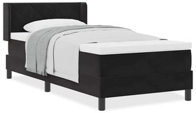 vidaXL Κρεβάτι με Ελατήρια και Στρώμα Μαύρο 100x200 εκ. Βελούδο Μαύρο