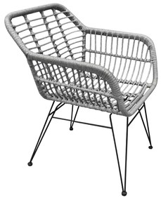 Καρέκλα Κήπου ArteLibre TERESINA Γκρι/Μαύρο Μέταλλο/Rattan 58x59x81cm