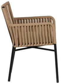 Πολυθρόνα Κήπου BLUENILE Γκρι/Μπεζ Αλουμίνιο/Rattan 56x60x83cm - 14840013