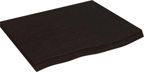 vidaXL Επιφάνεια Τραπεζιού Σκούρο Καφέ 60x50x(2-4)εκ Επεξ. Μασίφ Δρυς