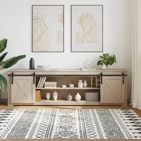vidaXL Κιτ συρόμενης πόρτας γραφείου 213 cm από ανθρακούχο χάλυβα