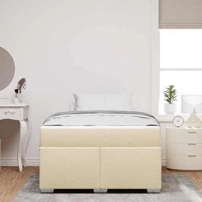 vidaXL Σκελετός Κρεβατιού με στρώμα Κρεμ 120 x 200 cm ύφασμα