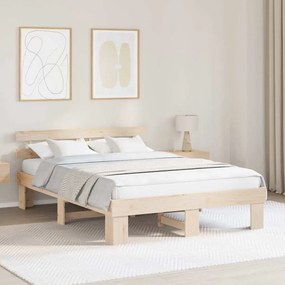 vidaXL Σκελετός Κρεβατιού Καφέ 160 x 200 cm Μασίφ ξύλο πεύκου