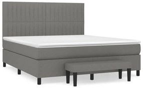 vidaXL Κρεβάτι Boxspring με Στρώμα Σκούρο Γκρι 160x200 εκ Υφασμάτινο