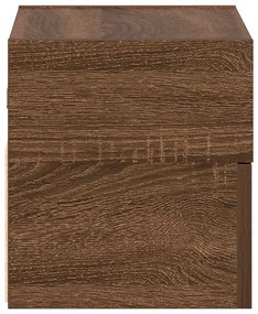 Κομοδίνο Επιτοίχιο Καφέ Δρυς 45x26x28,5 εκ. 858608