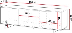 Έπιπλο τηλεόρασης Alma - 150.00Χ42.00Χ55.00cm