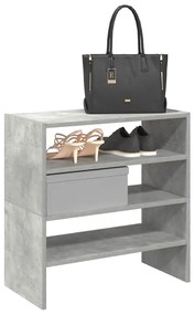 Ράφια παπουτσιών 2 τμχ στοιβαζόμενα μπετόν γκρι 60x30x30,5 cm