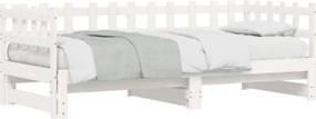 vidaXL Καναπές Κρεβάτι Συρόμενος Λευκός 2x(90x200) εκ. Μασίφ Πεύκο
