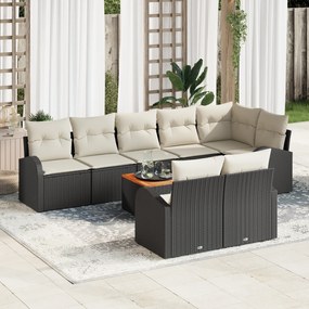 vidaXL Σετ Σαλονιού Κήπου 9 pcs Μαύρος, λευκός Μεγάλο