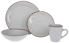 Σετ 16τμχ Σερβίτσιο Φαγητού Με Κούπες Κεραμικό Γκρι-Καφέ iliadis 91901