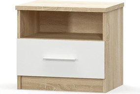 Κομοδίνο Geneva pakoworld σετ 2τεμ φυσικό-λευκό 50x37x45.5εκ