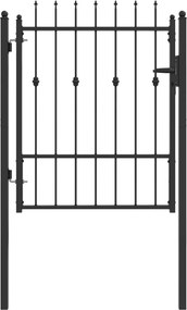 vidaXL Πύλη Φράχτη ASTEN 100 x 125 cm Μέταλλο Μαύρο Κλειδώσιμο