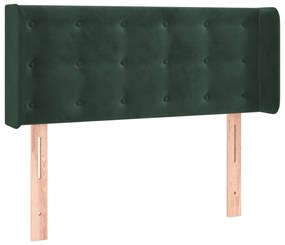 vidaXL Κεφαλάρι με Πτερύγια Σκούρο Πράσινο 83x16x78/88 εκ. Βελούδινο
