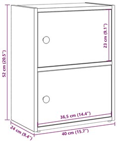 Βιβλιοθήκη Αρτισιανή Δρυς 40x24x52 εκ. Επεξ. Ξύλο - Καφέ