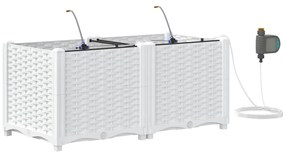 vidaXL Ζαρντινιέρες κήπου Λευκό 80 x 40 x 37.5 cm Ατσάλι